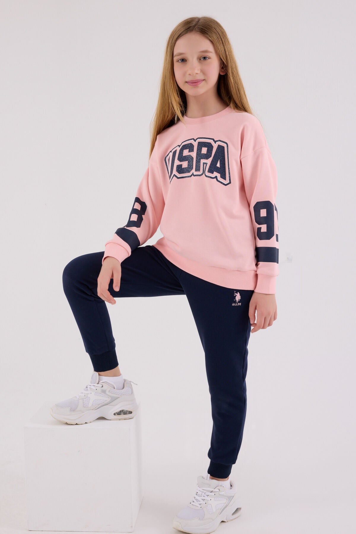U.S. Polo Assn. Kız Çocuk Kışlık Regular Fit Pembe Eşofman Takımı US2321-C-V2