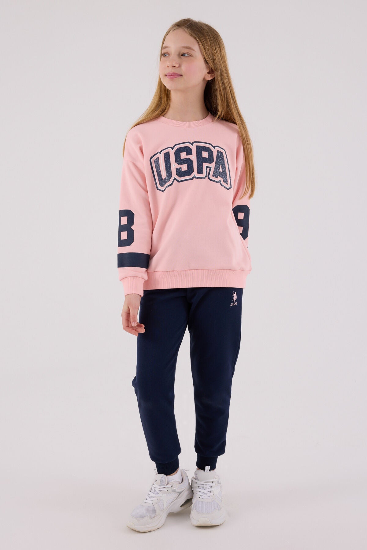 U.S. Polo Assn. Kız Çocuk Kışlık Regular Fit Pembe Eşofman Takımı US2321-C-V2