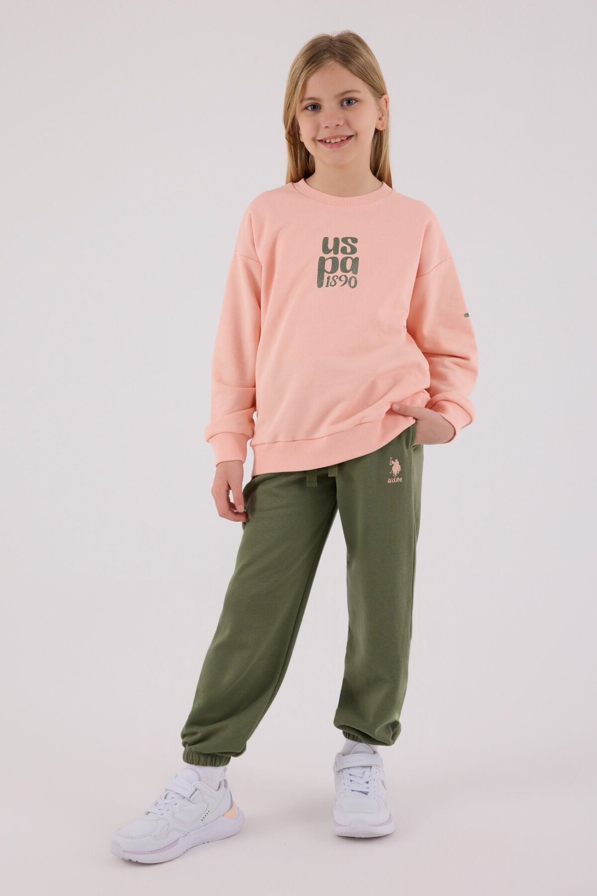 U.S. Polo Assn. Kız Çocuk Kışlık Regular Fit Turuncu Eşofman Takımı US2308-C-V2