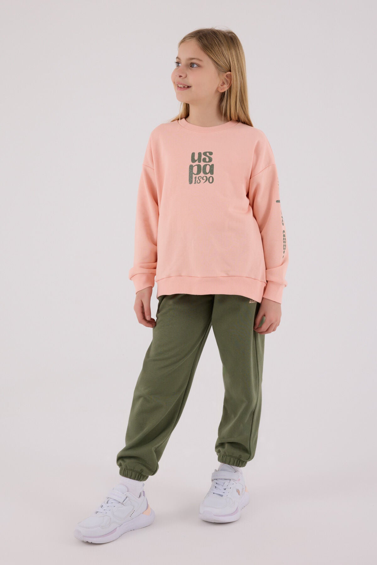 U.S. Polo Assn. Kız Çocuk Kışlık Regular Fit Turuncu Eşofman Takımı US2308-C-V2