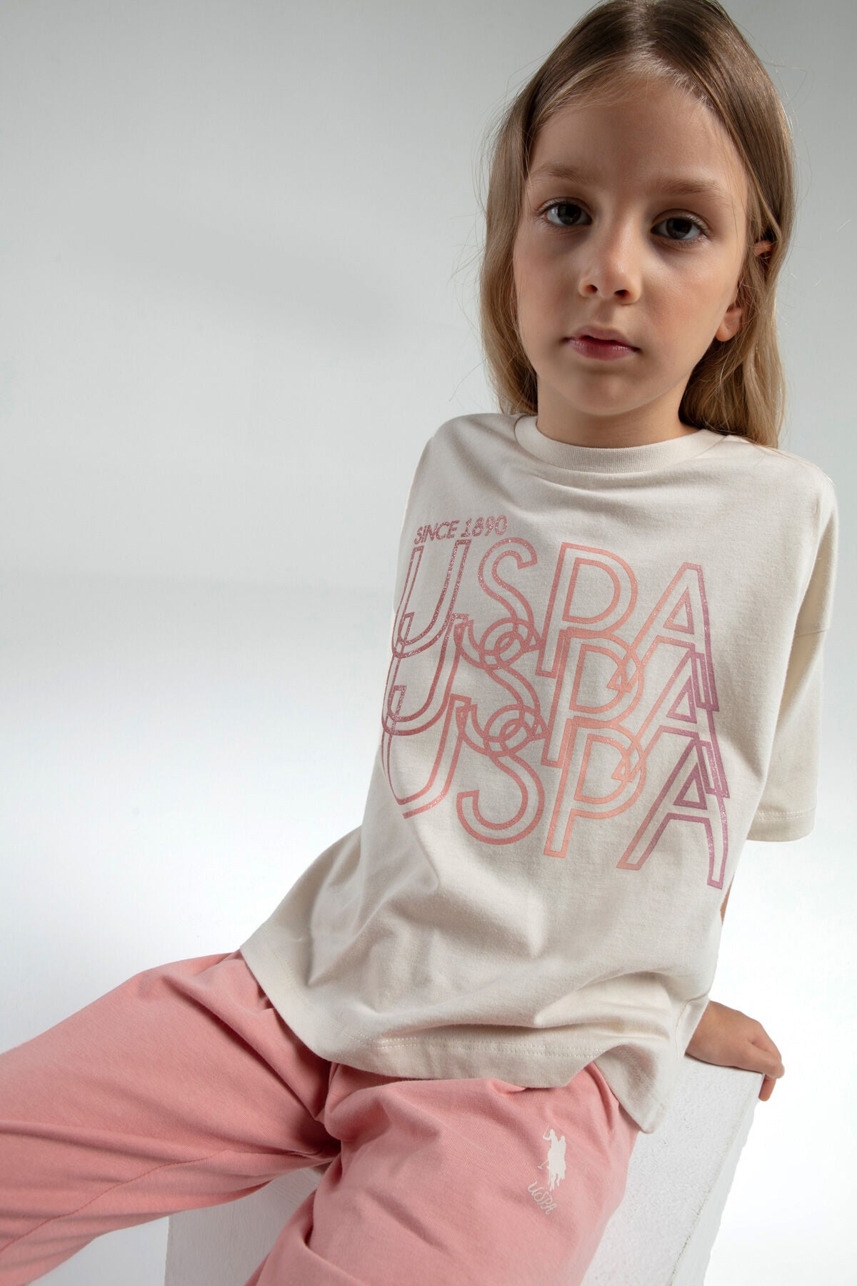 Kız Çocuk Krem Kısa Kol Pijama Takım