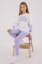 U.S. Polo Assn. Kız Çocuk Kışlık Regular Fit Beyaz Eşofman Takımı US2321-C-V1