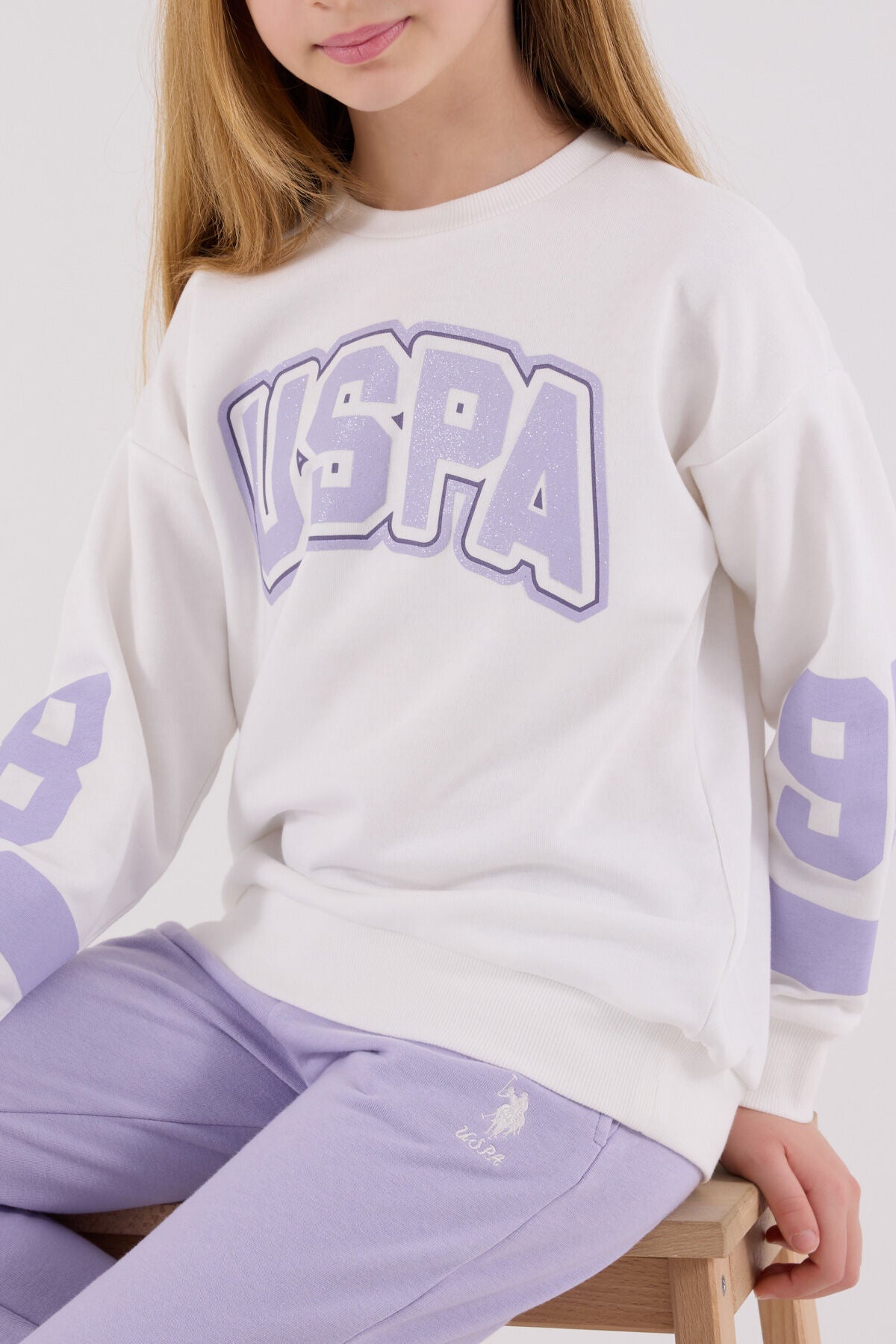 U.S. Polo Assn. Kız Çocuk Kışlık Regular Fit Beyaz Eşofman Takımı US2321-C-V1