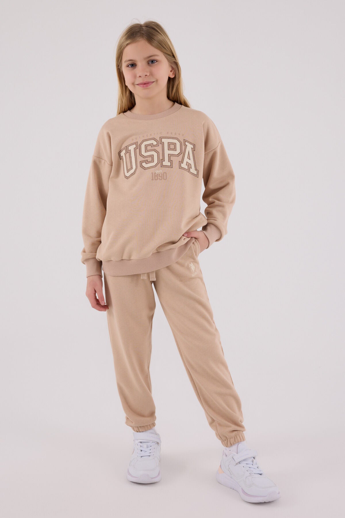 U.S. Polo Assn. Kız Çocuk Kışlık Regular Fit Kahverengi Eşofman Takımı US2312-C-V2