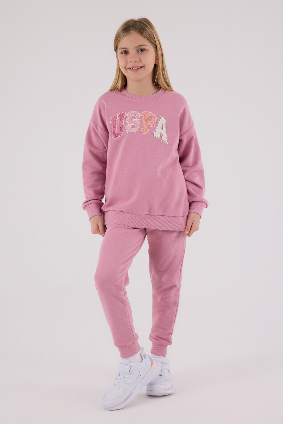 U.S. Polo Assn. Kız Çocuk Kışlık Regular Fit Pembe Eşofman Takımı US2306-C-V1 Ürün ikincil görseli