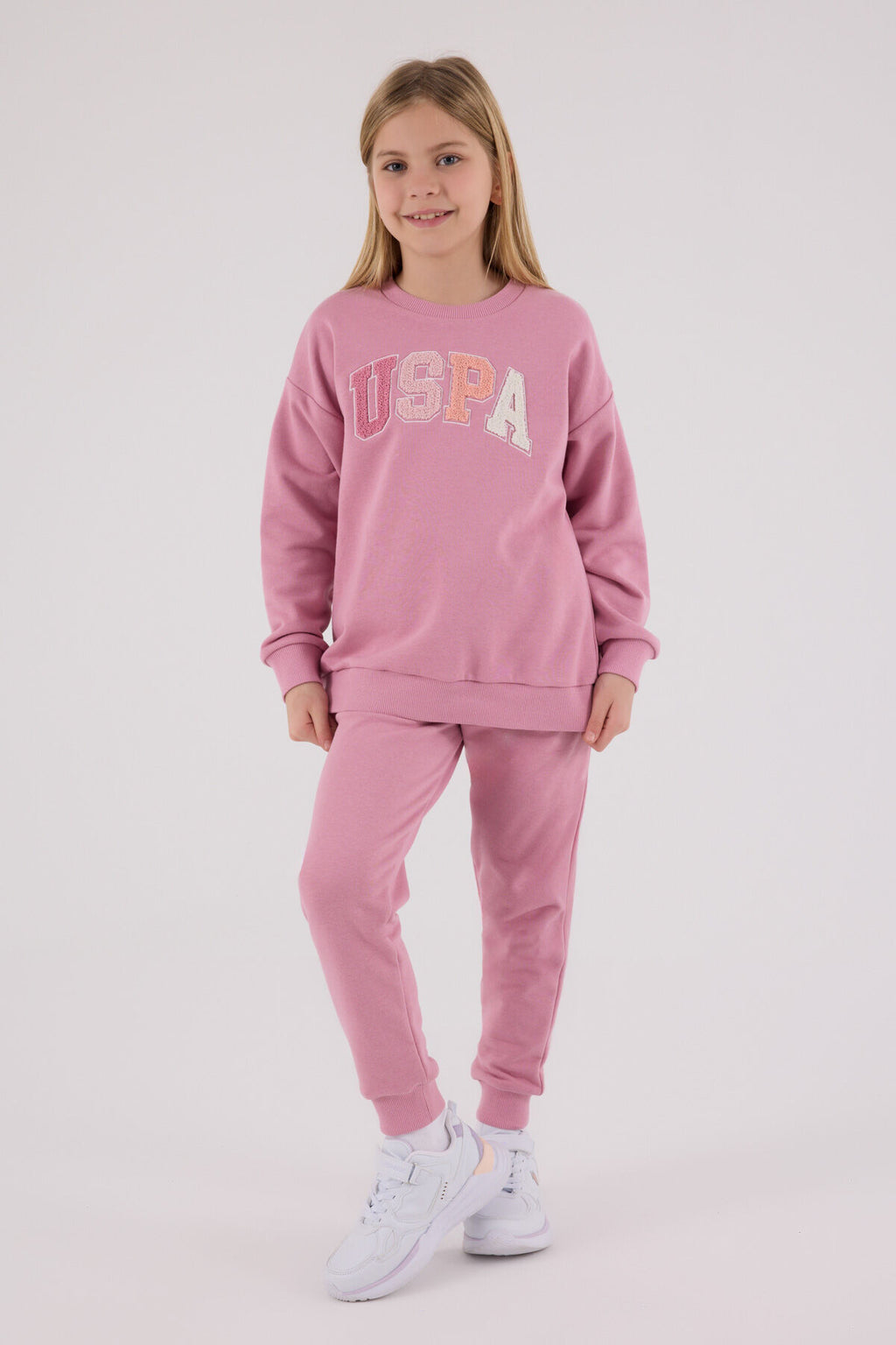 U.S. Polo Assn. Kız Çocuk Kışlık Regular Fit Pembe Eşofman Takımı US2306-C-V1