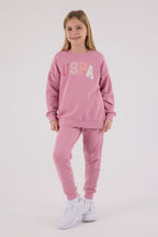 U.S. Polo Assn. Kız Çocuk Kışlık Regular Fit Pembe Eşofman Takımı US2306-C-V1