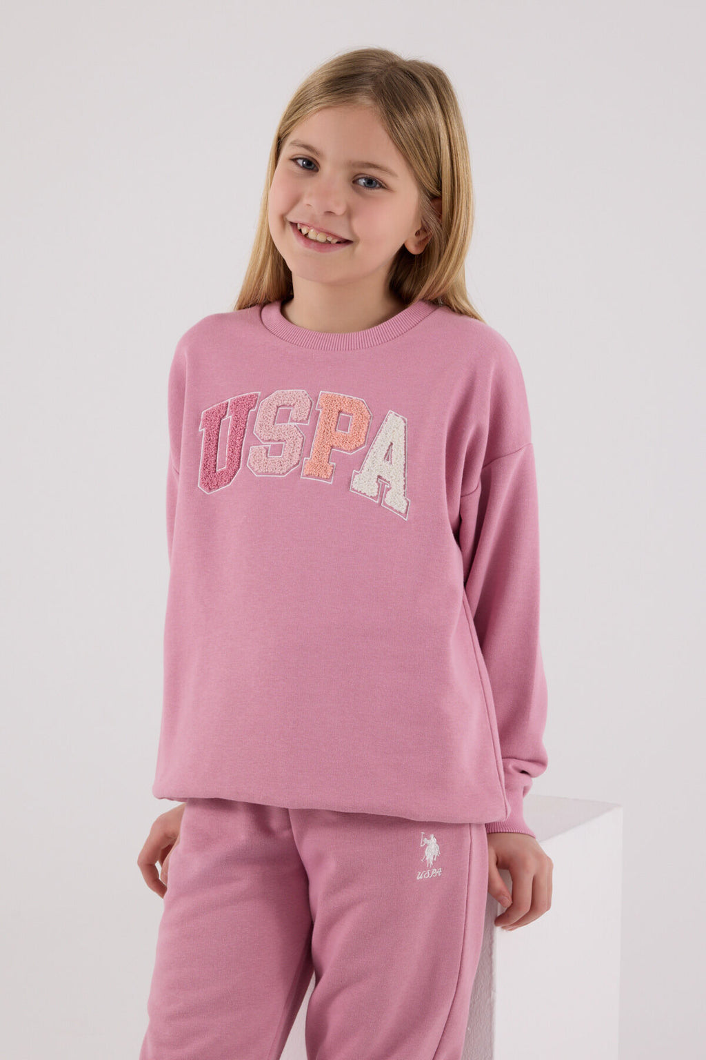U.S. Polo Assn. Kız Çocuk Kışlık Regular Fit Pembe Eşofman Takımı US2306-C-V1
