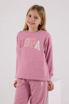 U.S. Polo Assn. Kız Çocuk Kışlık Regular Fit Pembe Eşofman Takımı US2306-C-V1