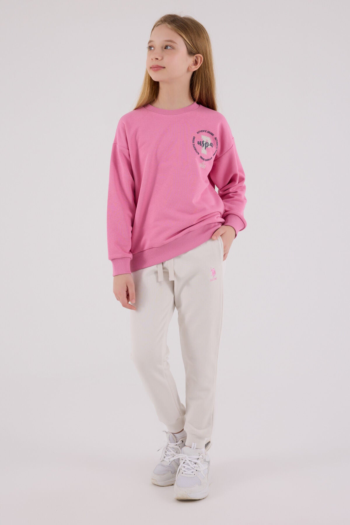 U.S. Polo Assn. Kız Çocuk Kışlık Regular Fit Pembe Eşofman Takımı US2313-C-V1 Ürün ana görseli