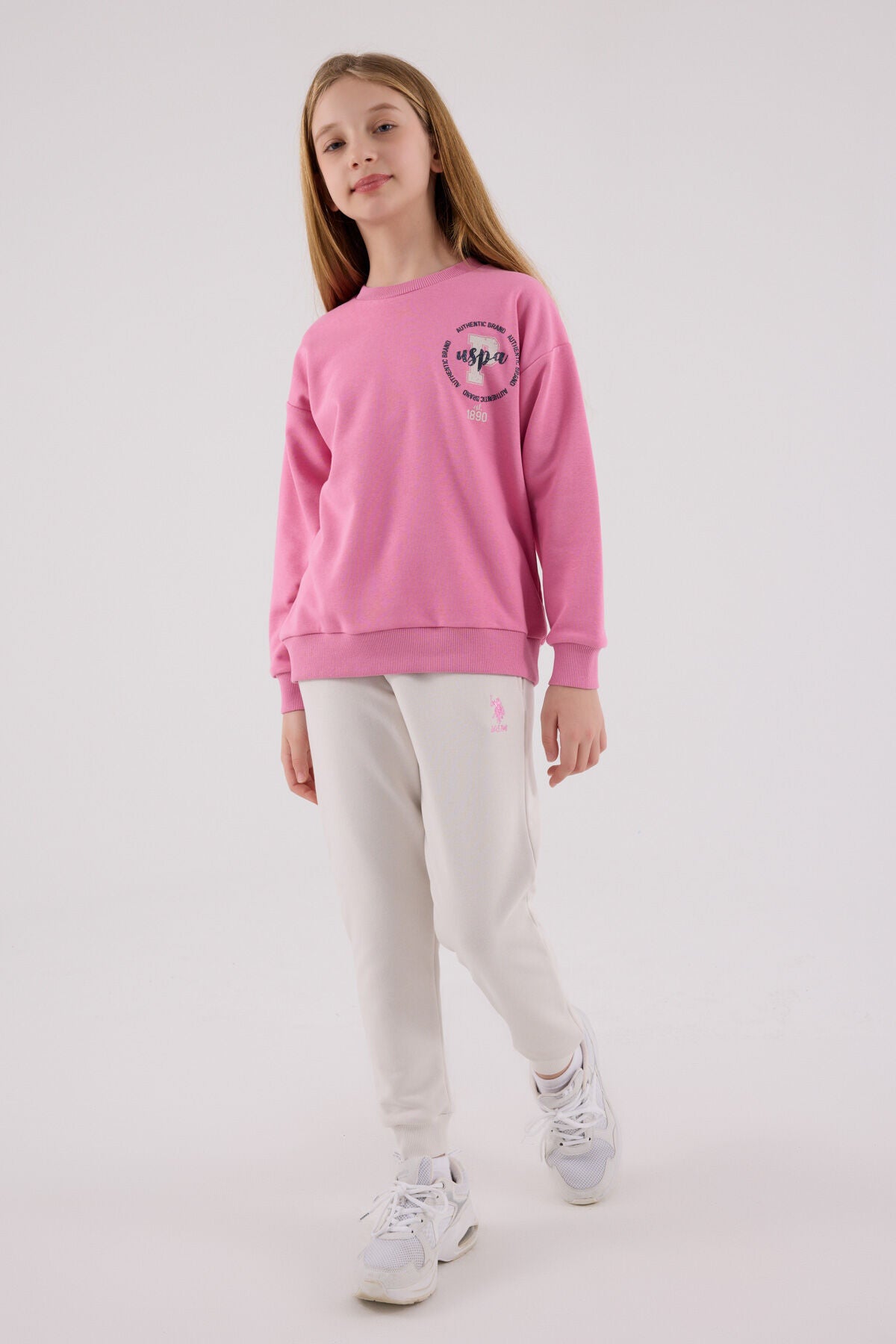 U.S. Polo Assn. Kız Çocuk Kışlık Regular Fit Pembe Eşofman Takımı US2313-C-V1 Ürün ikincil görseli