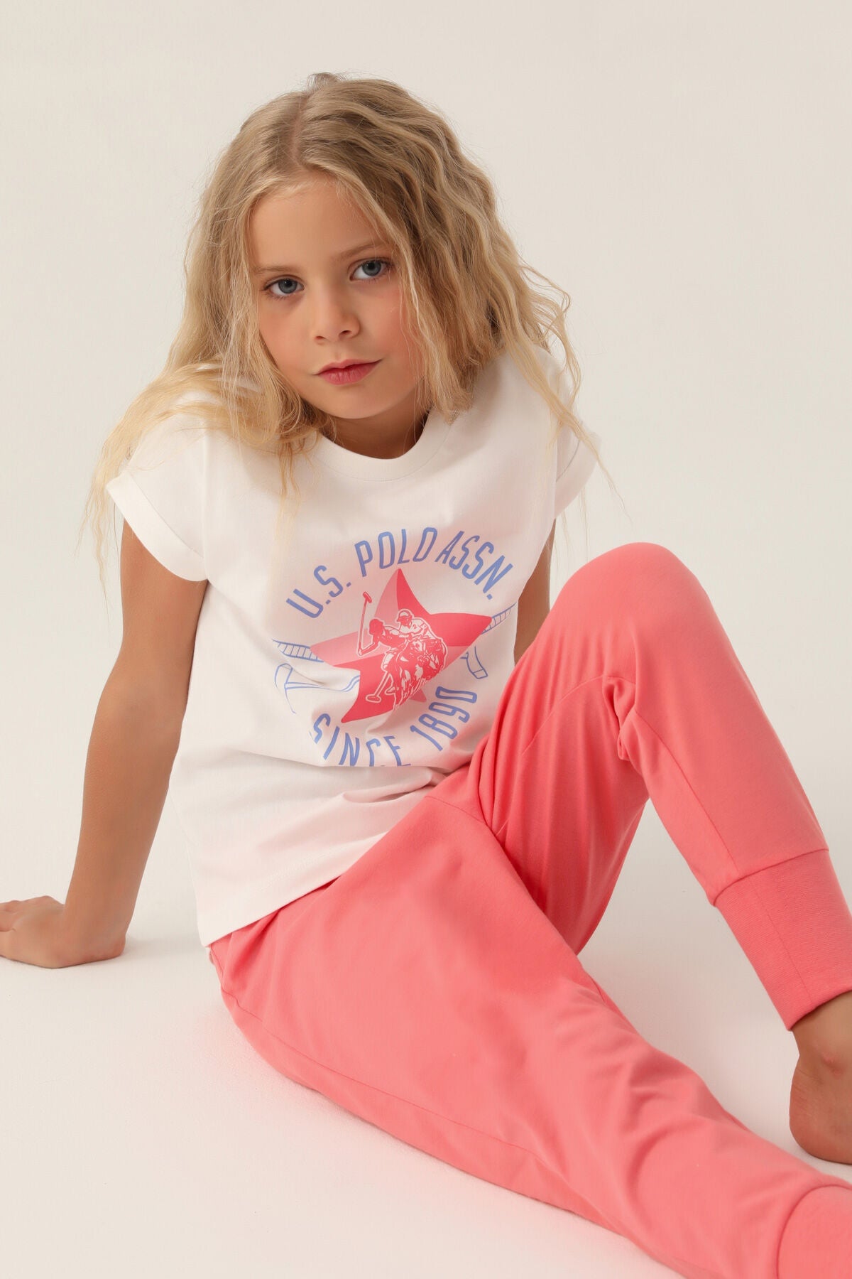 U.s. Polo Assn Lisanslı Starry Krem Kız Çocuk Pijama Takımı