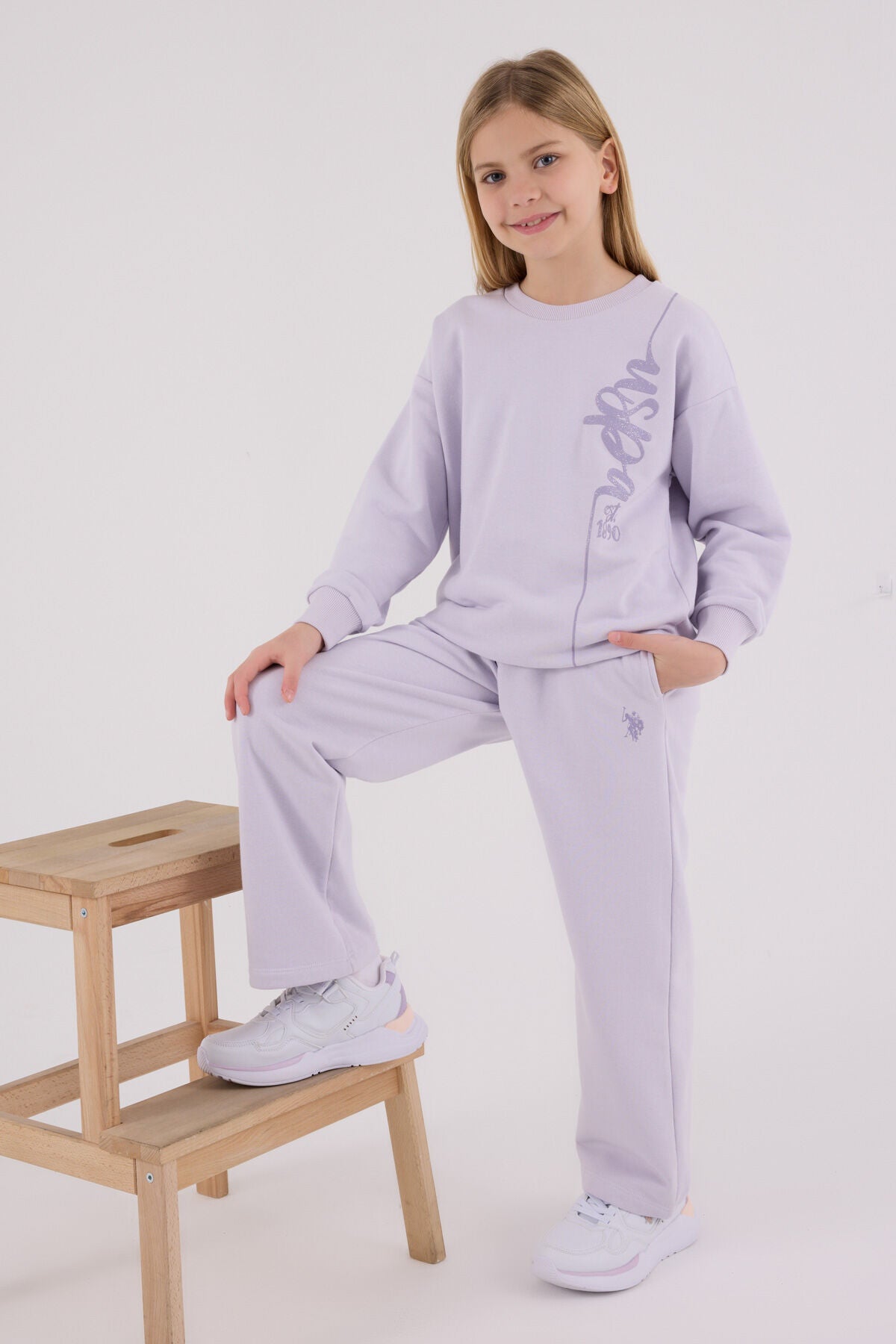 U.S. Polo Assn. Kız Çocuk Kışlık Regular Fit Mor Eşofman Takımı US2304-C-V2