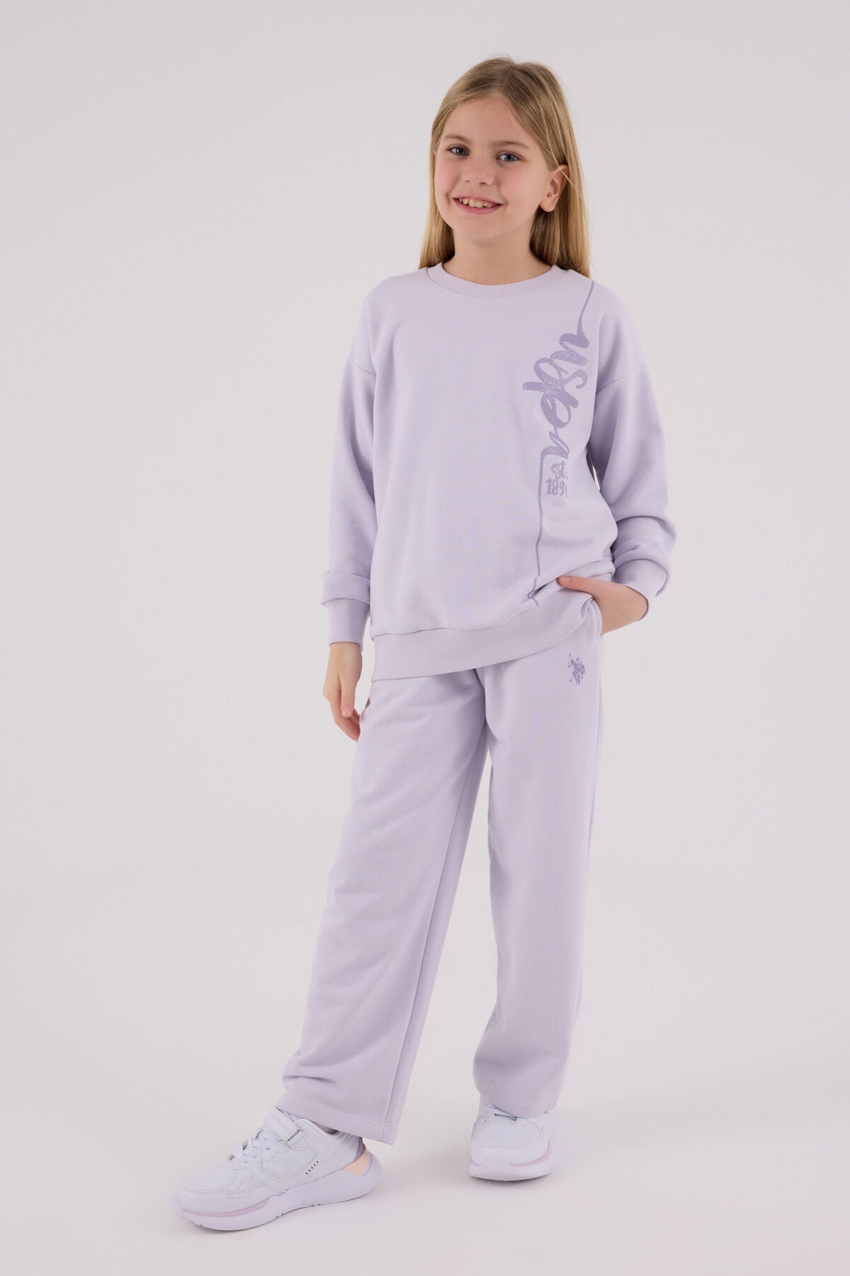 U.S. Polo Assn. Kız Çocuk Kışlık Regular Fit Mor Eşofman Takımı US2304-C-V2 Ürün ikincil görseli