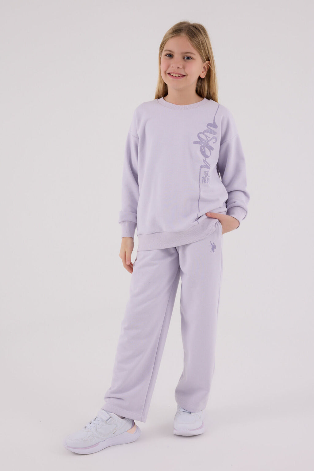 U.S. Polo Assn. Kız Çocuk Kışlık Regular Fit Mor Eşofman Takımı US2304-C-V2