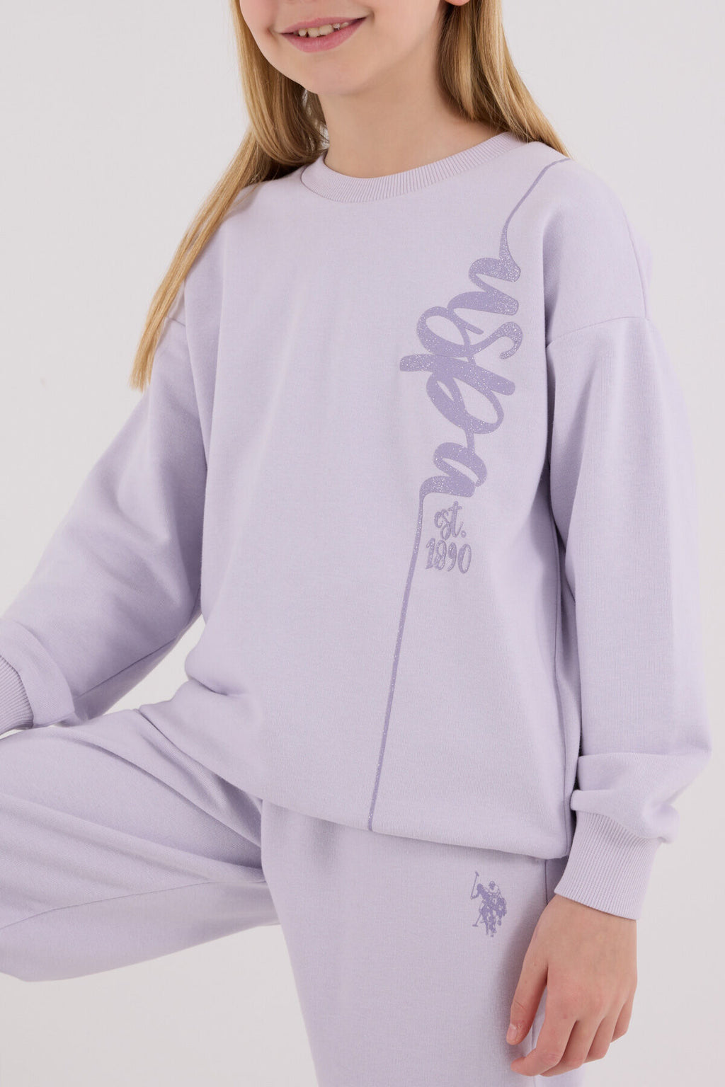 U.S. Polo Assn. Kız Çocuk Kışlık Regular Fit Mor Eşofman Takımı US2304-C-V2