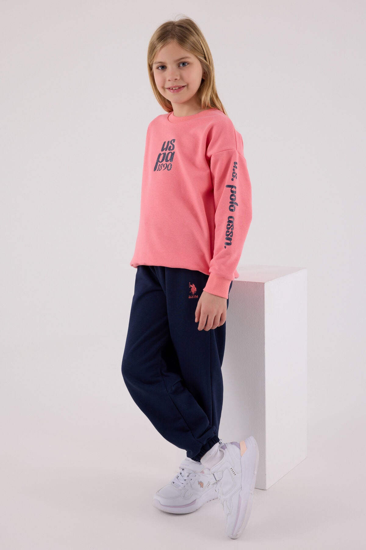 U.S. Polo Assn. Kız Çocuk Kışlık Regular Fit Pembe Eşofman Takımı US2308-C-V1