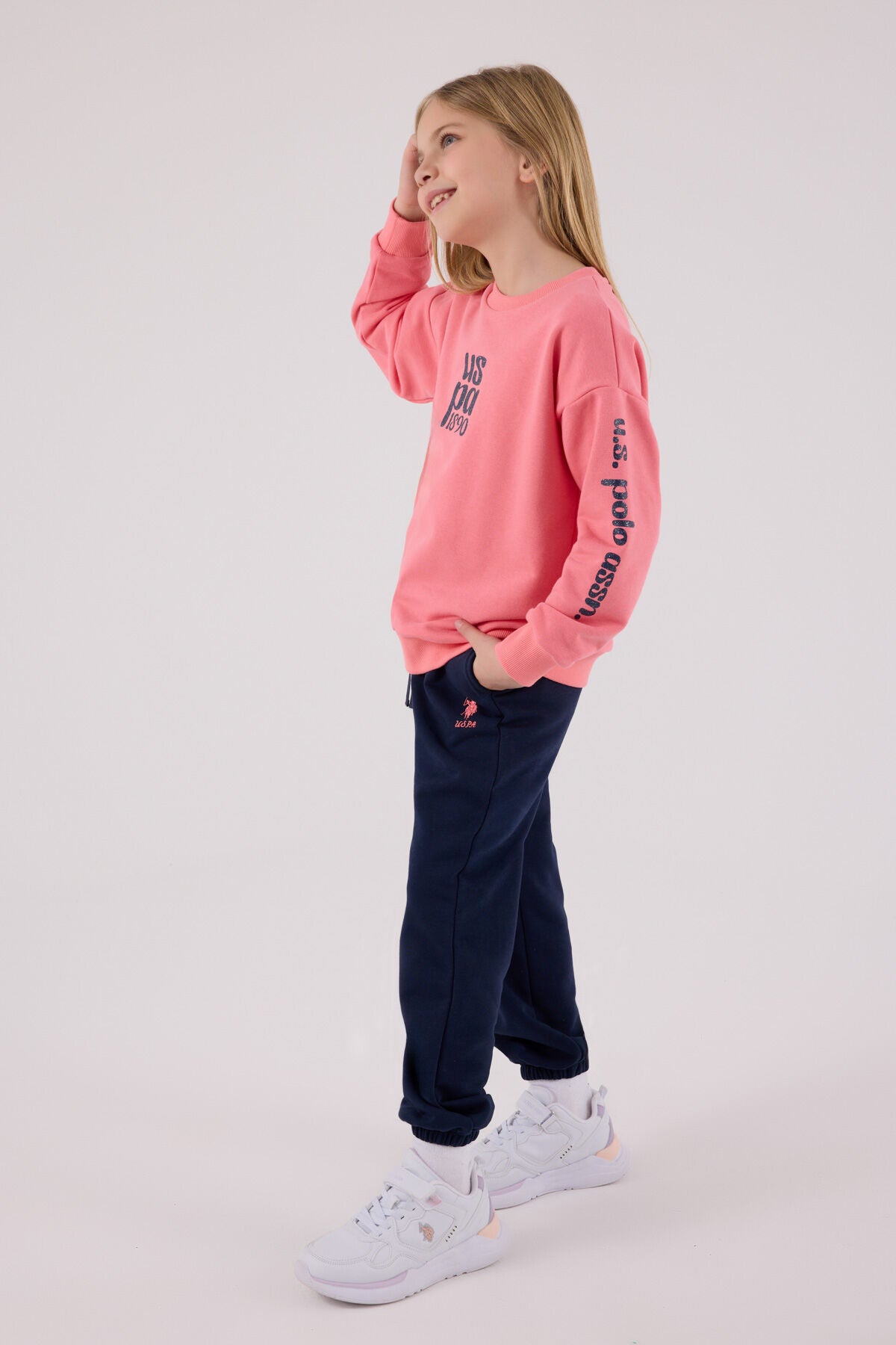 U.S. Polo Assn. Kız Çocuk Kışlık Regular Fit Pembe Eşofman Takımı US2308-C-V1