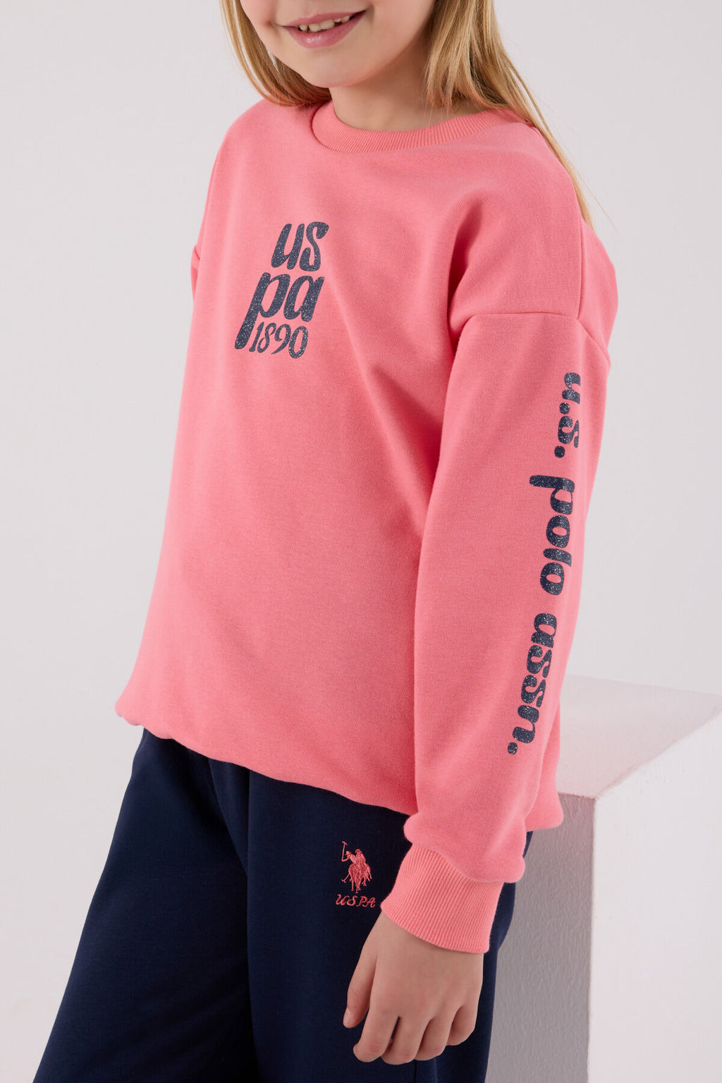 U.S. Polo Assn. Kız Çocuk Kışlık Regular Fit Pembe Eşofman Takımı US2308-C-V1
