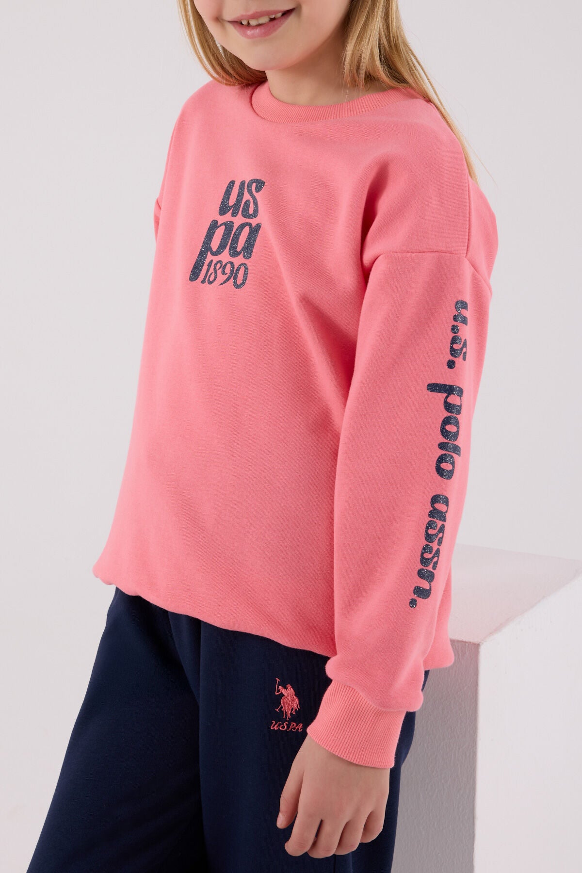 U.S. Polo Assn. Kız Çocuk Kışlık Regular Fit Pembe Eşofman Takımı US2308-C-V1