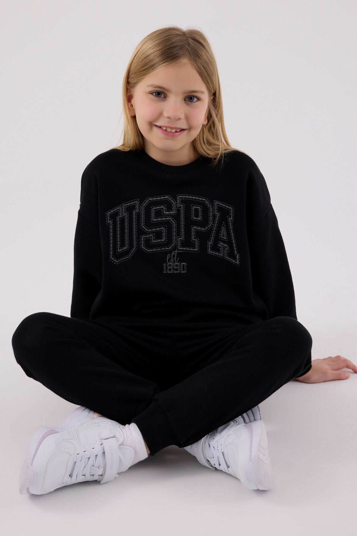 U.S. Polo Assn. Kız Çocuk Kışlık Regular Fit Siyah Eşofman Takımı US2305-C-V3