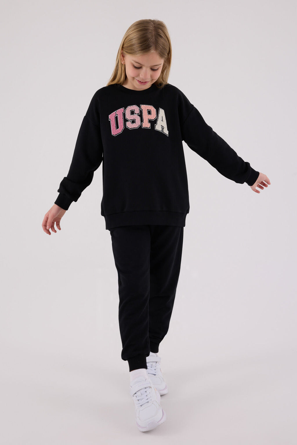 U.S. Polo Assn. Kız Çocuk Kışlık Regular Fit Siyah Eşofman Takımı US2306-C-V2