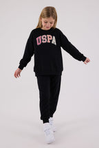 U.S. Polo Assn. Kız Çocuk Kışlık Regular Fit Siyah Eşofman Takımı US2306-C-V2