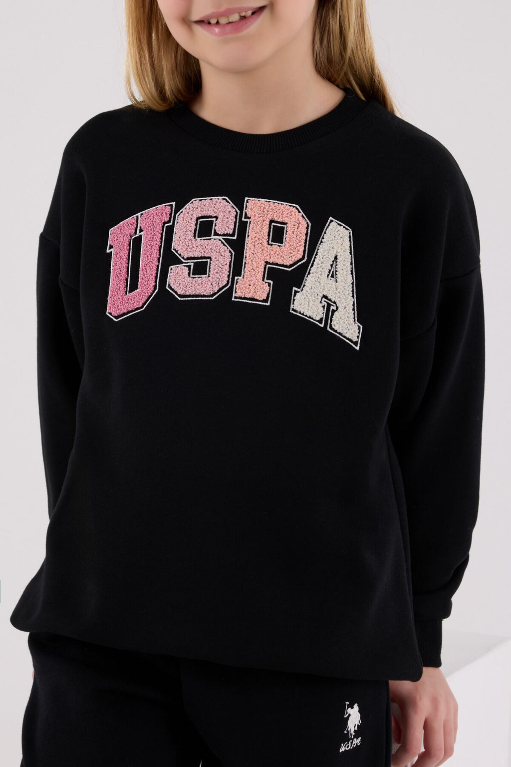 U.S. Polo Assn. Kız Çocuk Kışlık Regular Fit Siyah Eşofman Takımı US2306-C-V2