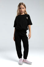 U.S. Polo Assn. Kız Çocuk Bisiklet Yaka Pigment Baskılı Yazlık Regular Fit Siyah Pijama Takımı US2083-C-V1