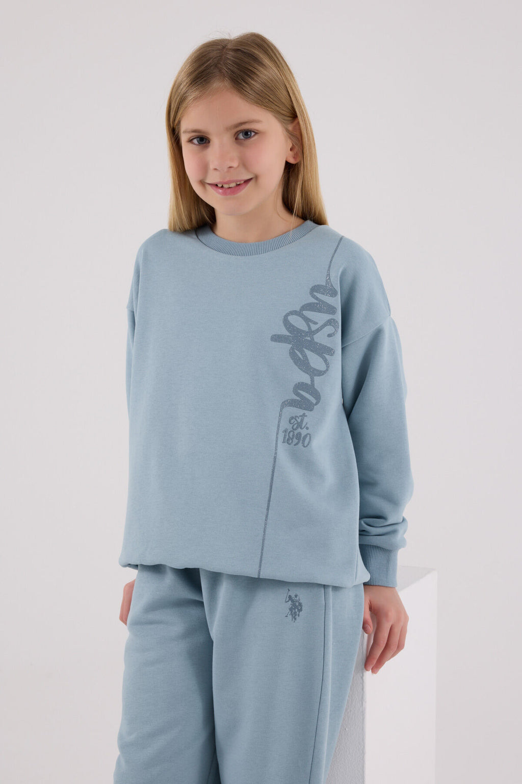 U.S. Polo Assn. Kız Çocuk Kışlık Regular Fit Yeşil Eşofman Takımı US2304-C-V3