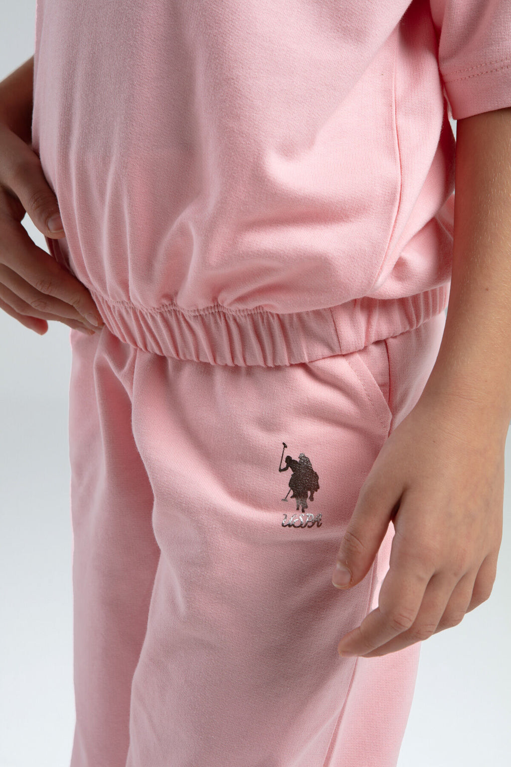 U.S. Polo Assn. Kız Çocuk Pembe Kısa Kol Pijama Takım