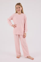U.S. Polo Assn. Kız Çocuk Bisiklet Yaka Pigment Baskılı Kışlık Regular Fit Pembe Eşofman Takımı US2328-C-V2