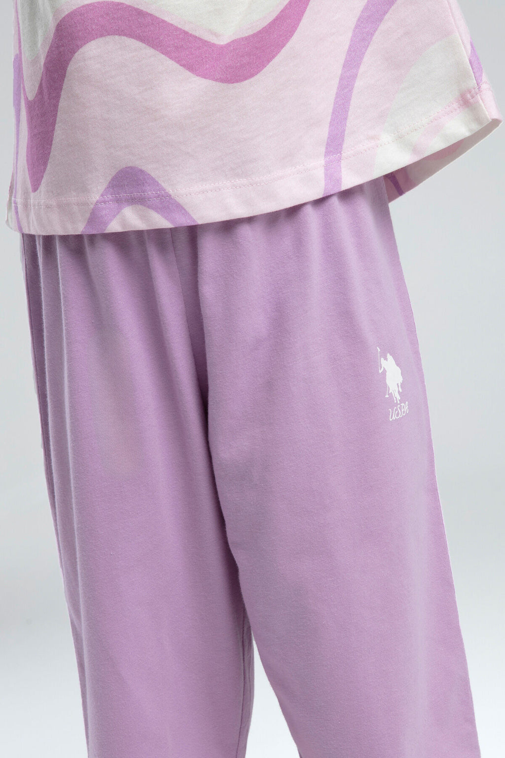 U.S. Polo Assn. Kız Çocuk Pembe Kapri Takım