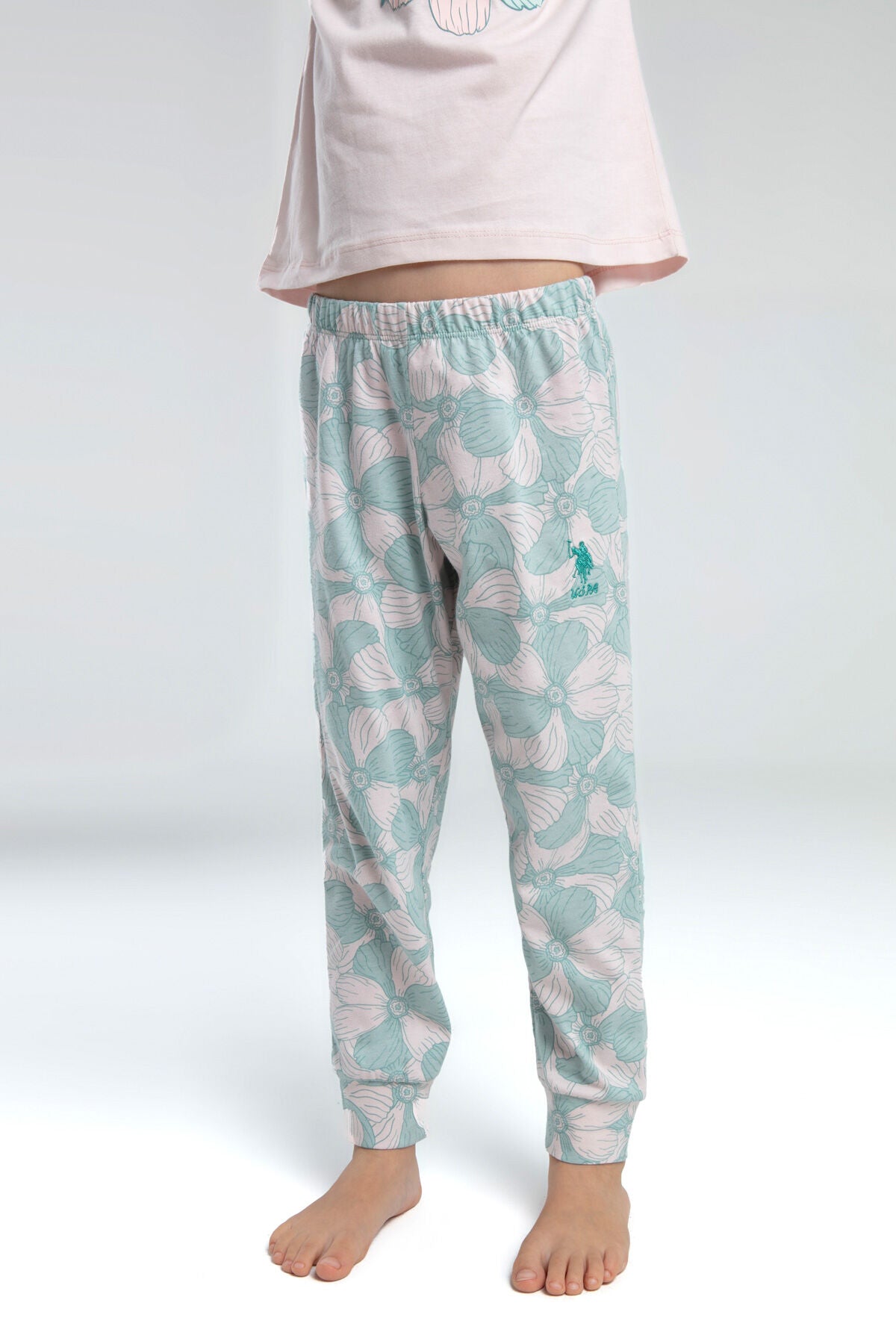 U.S. Polo Assn. Kız Çocuk Pembe Kısa Kol Pijama Takım Ürün ikincil görseli