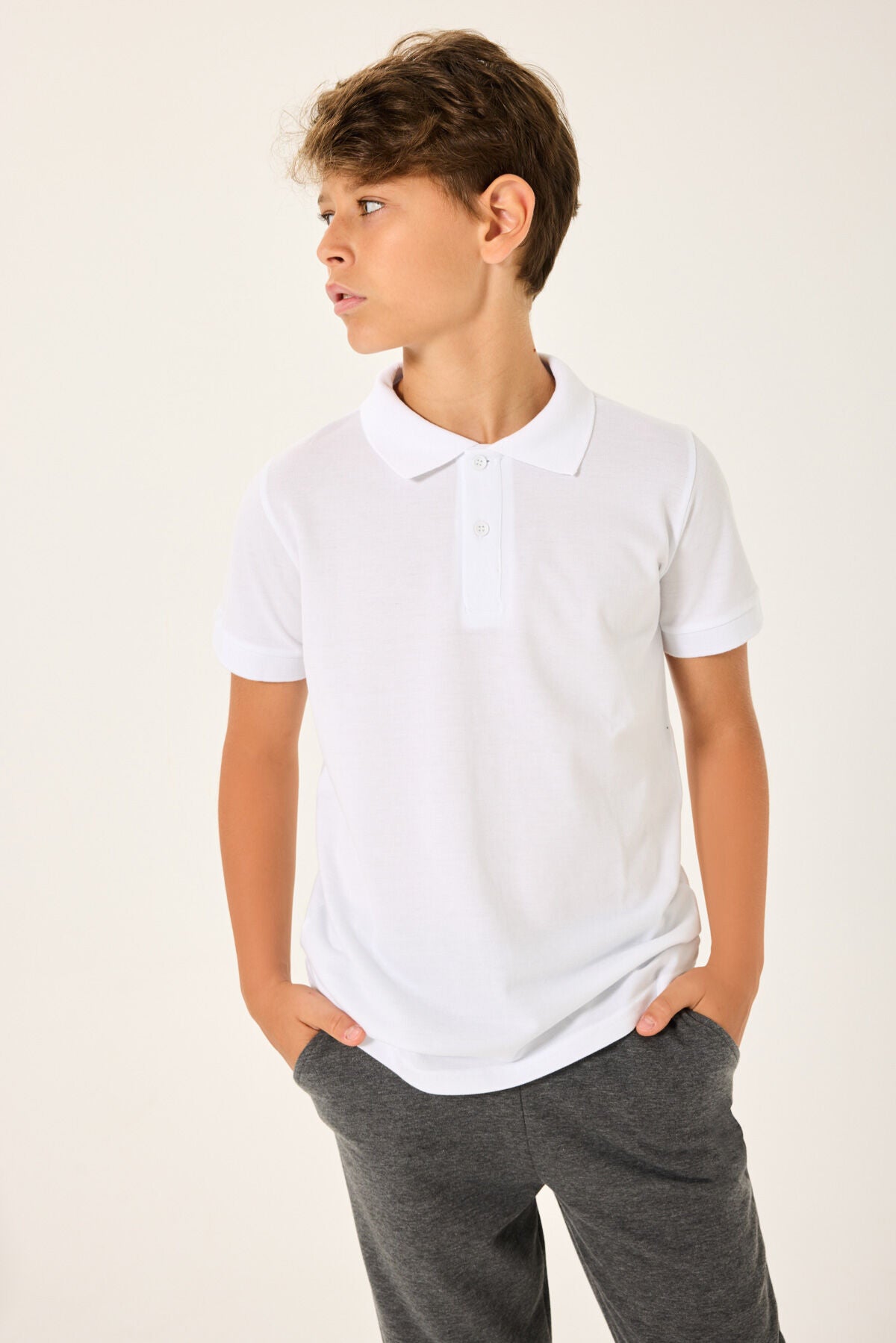 Rolypoly Erkek Çocuk Kışlık Regular Fit Beyaz T-Shirt RP3721-C-V1 Ürün ana görseli