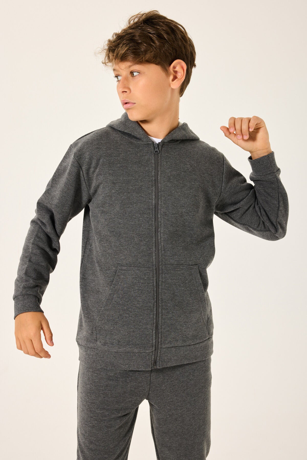 Rolypoly Erkek Çocuk Kışlık Regular Fit Gri Sweatshirt RP3719-C-V2