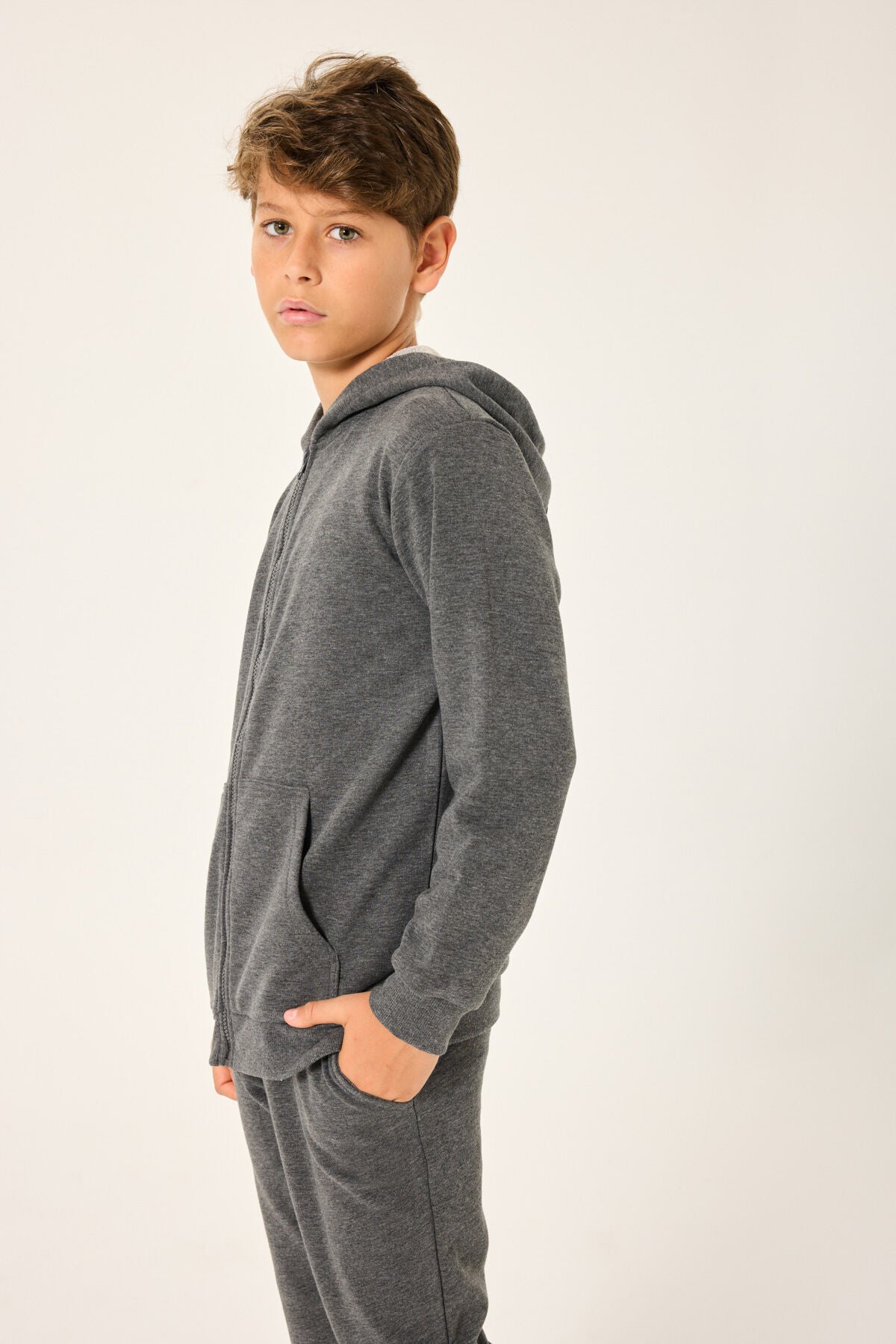 Rolypoly Erkek Çocuk Kışlık Regular Fit Gri Sweatshirt RP3719-C-V2