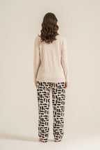 Pierre Cardin Kadın Better Than Yesterday Krem Uzun Kol Pijama Takım PC9299-S-V1