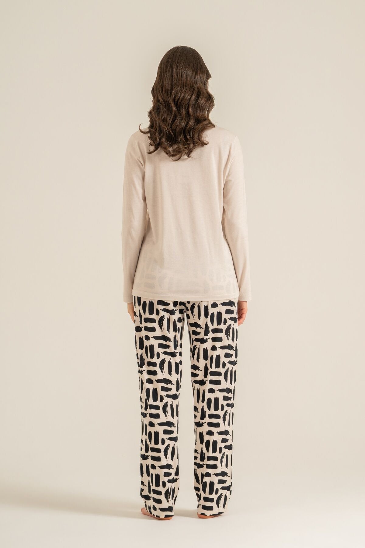 Pierre Cardin Kadın Better Than Yesterday Krem Uzun Kol Pijama Takım PC9299-S-V1