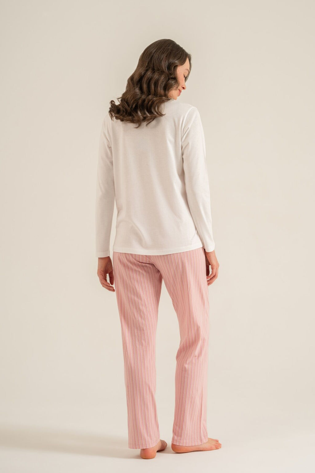 Pierre Cardin Kadın Have A Super Day Beyaz Uzun Kol Pijama Takım PC9294-S-V2