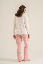 Pierre Cardin Kadın Have A Super Day Beyaz Uzun Kol Pijama Takım PC9294-S-V2