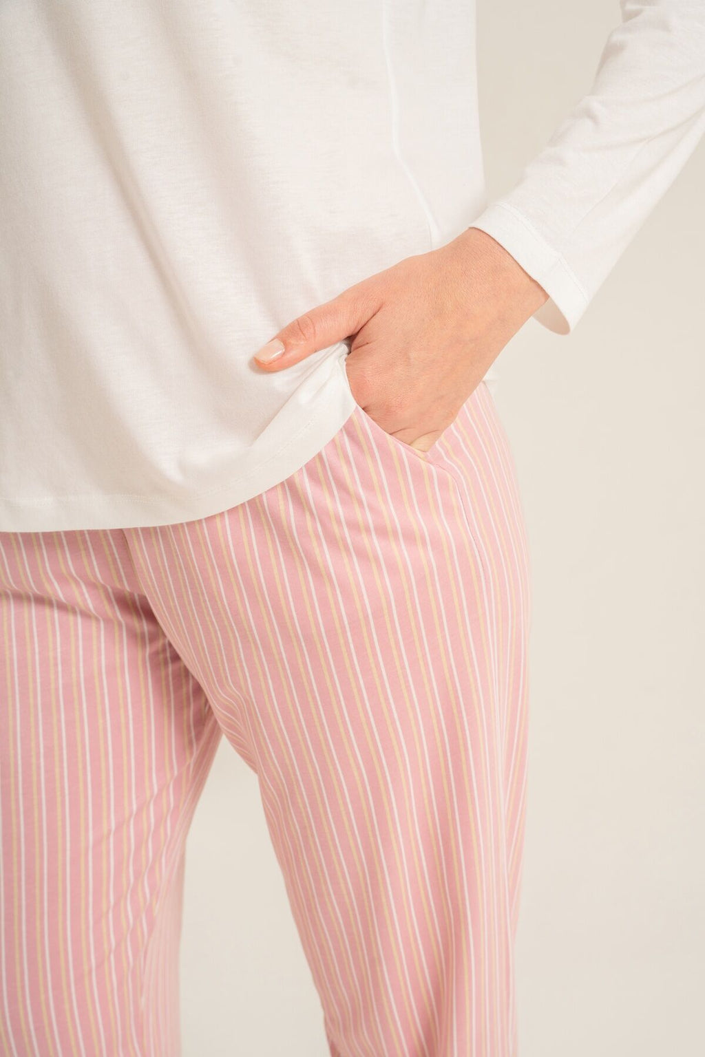 Pierre Cardin Kadın Have A Super Day Beyaz Uzun Kol Pijama Takım PC9294-S-V2