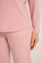 Pierre Cardin Kadın Have A Super Day Pembe Uzun Kol Pijama Takım PC9294-S-V1