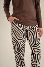 Pierre Cardin Kadın Inspire Others Everyday Kahverengi Uzun Kol Pijama Takım PC9280-S-V2