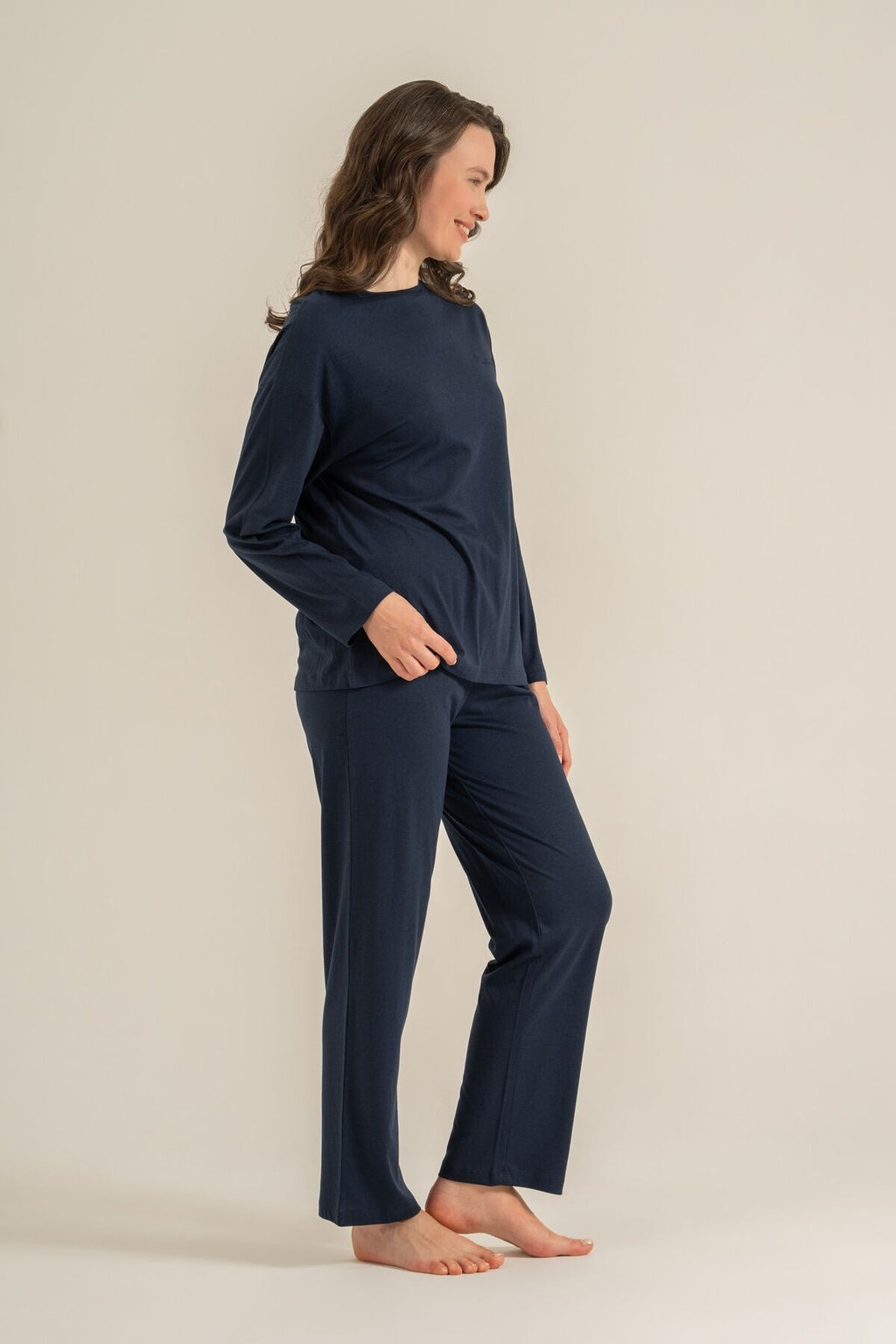 Pierre Cardin Kadın Lacivert Uzun Kol Pijama Takım PC9304-S-V2