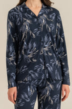 Pierre Cardin Kadın Leaves Lacivert Gömlek Pijama Takımı PC9259-S-V1