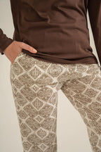 Pierre Cardin Kadın Make Today Amazing Kahverengi Uzun Kol Pijama Takım PC9274-S-V1