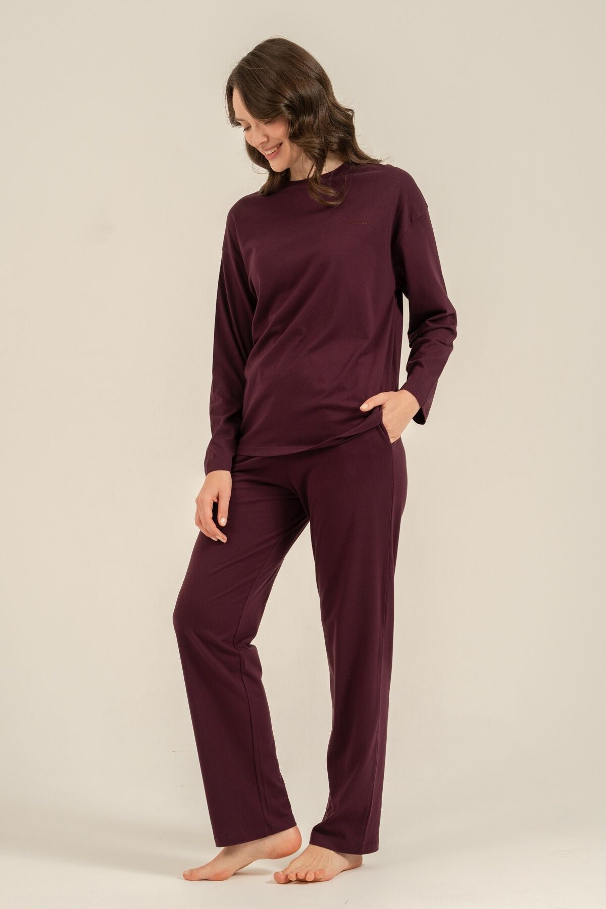 Pierre Cardin Kadın Mor Uzun Kol Pijama Takım PC9304-S-V1