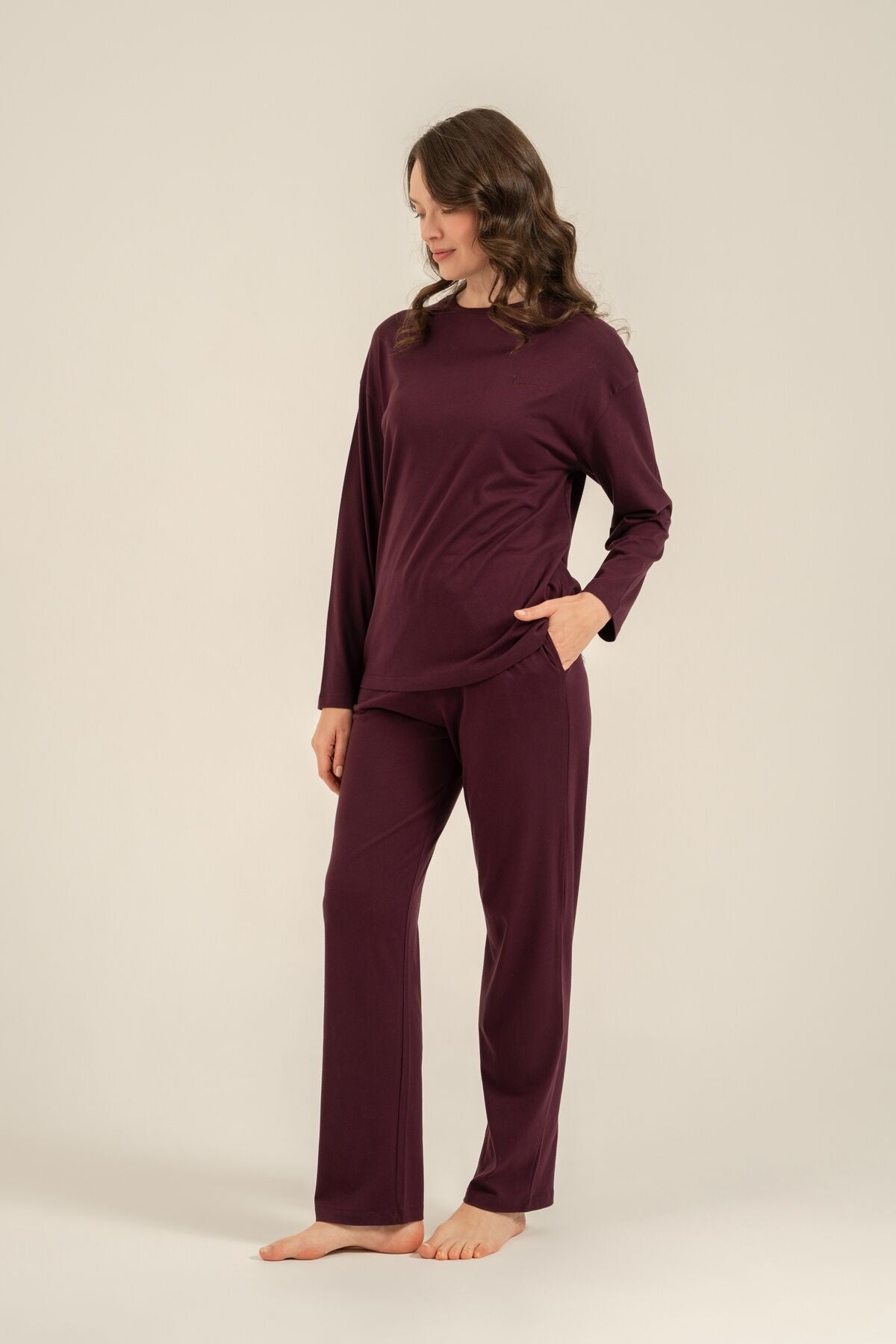 Pierre Cardin Kadın Mor Uzun Kol Pijama Takım PC9304-S-V1