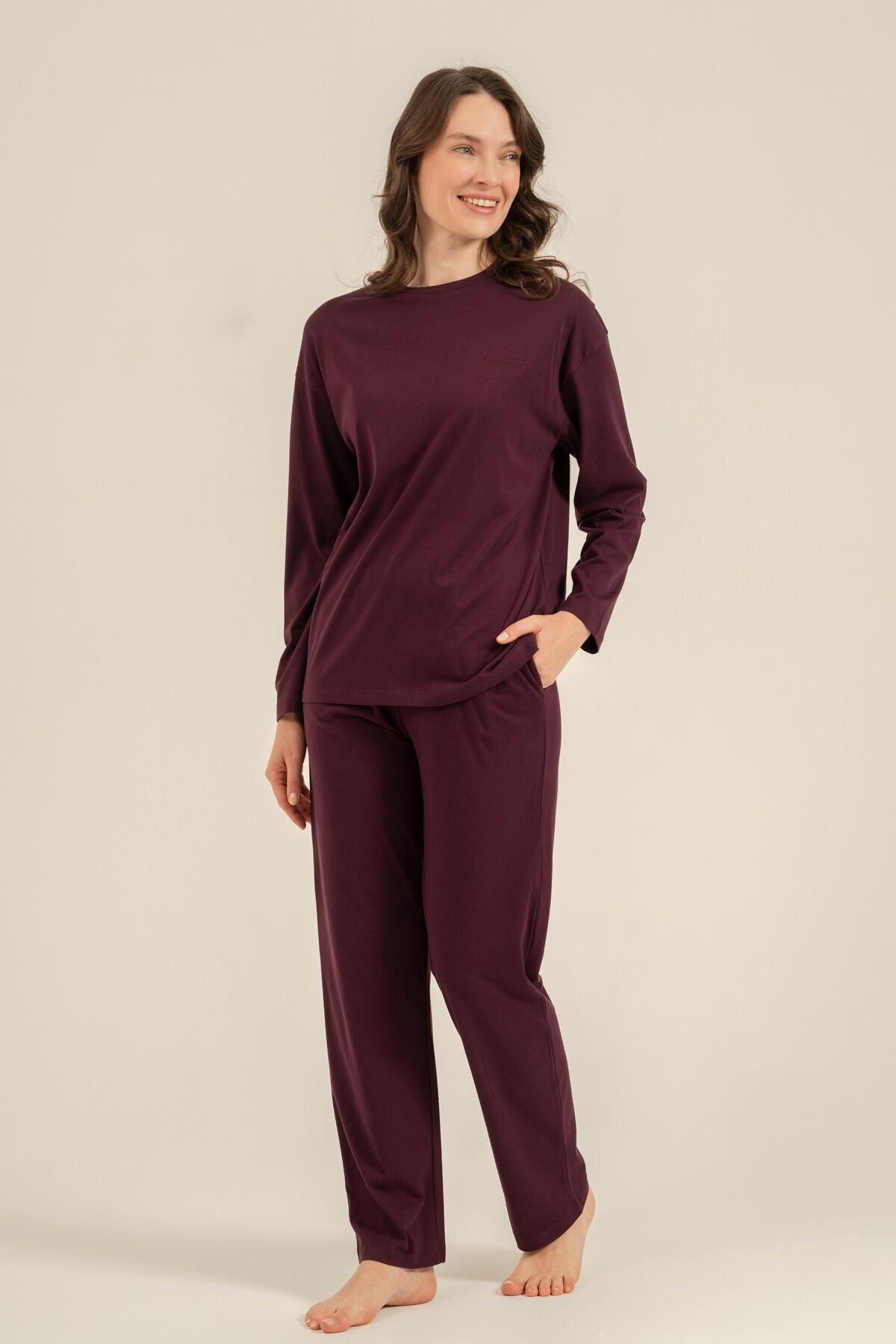 Pierre Cardin Kadın Mor Uzun Kol Pijama Takım PC9304-S-V1